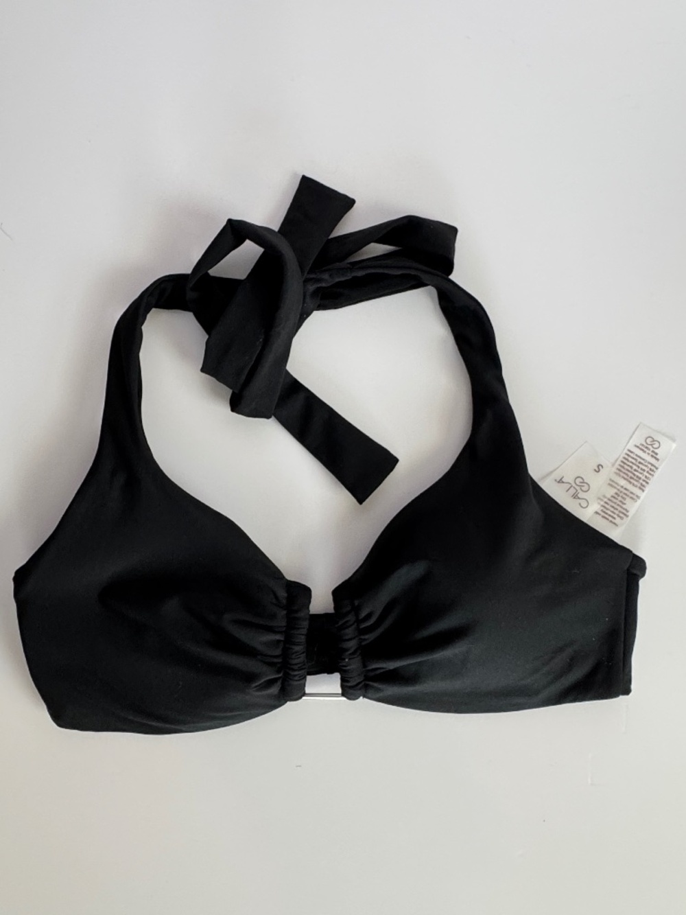 Calia Black Halter Bikini Top Size S NWOT